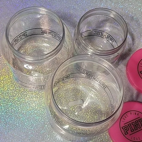 HTF RARE VS Vintage Pink Plastic Jars Organizers Diplay Prop